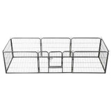 Dog Playpen 8 Panels Steel 80x60 cm Black