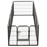 Dog Playpen 8 Panels Steel 80x60 cm Black
