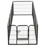 Dog Playpen 8 Panels Steel 80x60 cm Black - Rear View