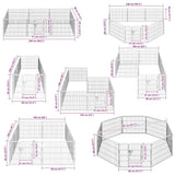 Dog Playpen 8 Panels Steel 80x60 cm Black
