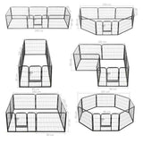 Dog Playpen 8 Panels Steel 80x60 cm Black - Extra Image