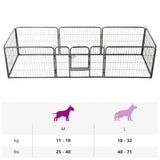 Dog Playpen 8 Panels Steel 80x60 cm Black - Extra Image