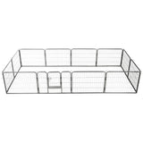 Dog Playpen 12 Panels Steel 80x60 cm Black