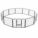 Dog Playpen 12 Panels Steel 80x60 cm Black - Top-Down View