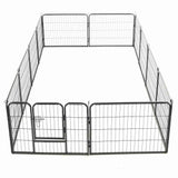 Dog Playpen 12 Panels Steel 80x60 cm Black - Rear View