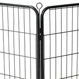 Dog Playpen 12 Panels Steel 80x60 cm Black - Close-Up Angle