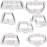 Dog Playpen 12 Panels Steel 80x60 cm Black