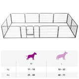 Dog Playpen 12 Panels Steel 80x60 cm Black - Extra Image