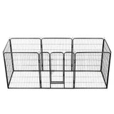 Dog Playpen 8 Panels Steel 80x100 cm Black
