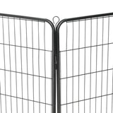 Dog Playpen 8 Panels Steel 80x100 cm Black