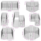 Dog Playpen 8 Panels Steel 80x100 cm Black