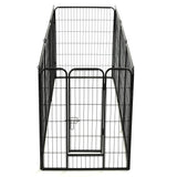 Dog Playpen 8 Panels Steel 80x100 cm Black - Rear View