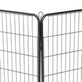 Dog Playpen 8 Panels Steel 80x100 cm Black