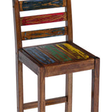 Bar Stools 2 pcs Solid Reclaimed Wood - Rear View