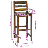 Bar Stools 2 pcs Solid Reclaimed Wood