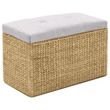 Bench with 2 Ottomans Seagrass Grey - 45-Degree Angle