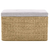 Bench with 2 Ottomans Seagrass Grey - Close-Up Angle