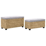 Bench Set 2 Pieces Seagrass Grey - Front View