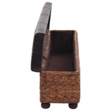 Bench Seagrass 140x29x36 Cm Brown - Top-Down View