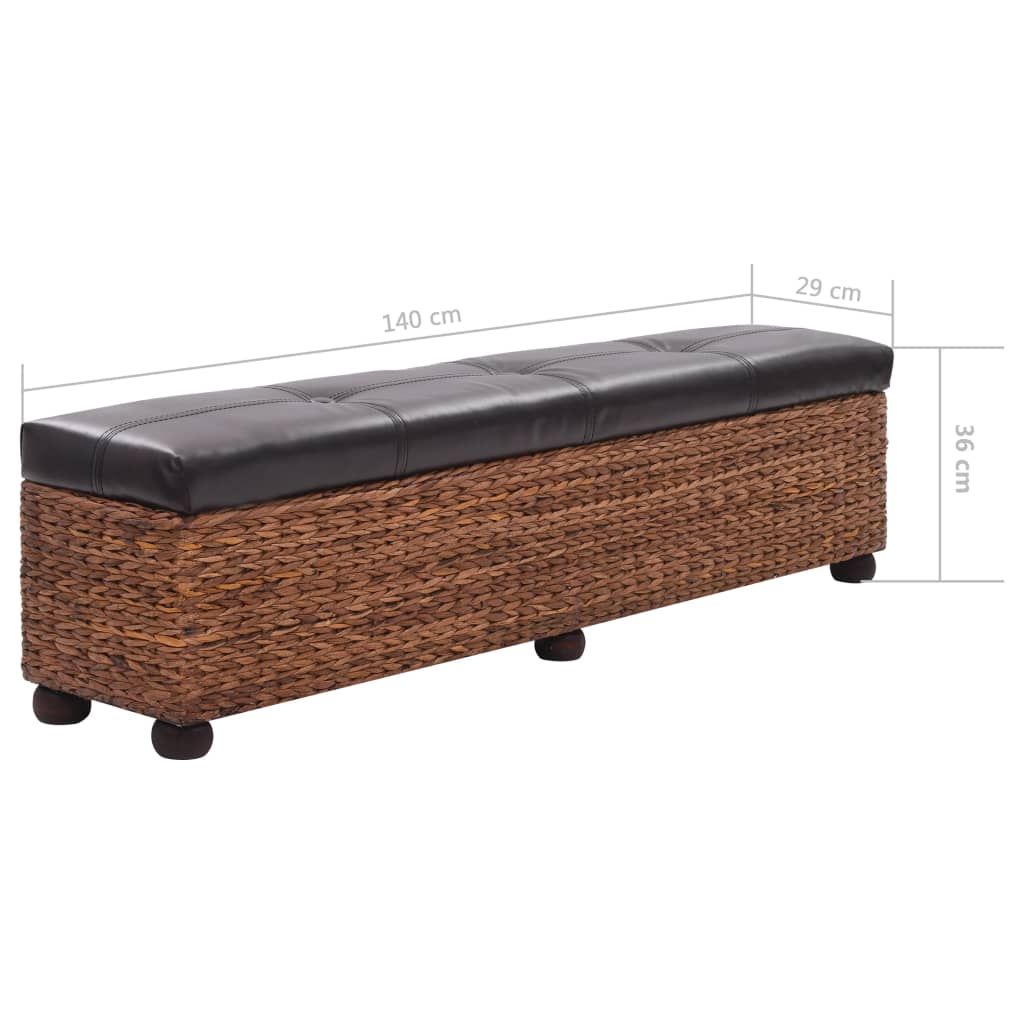 Bench Seagrass 140x29x36 Cm Brown