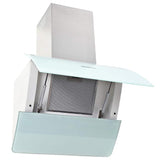 Wall Mounted Range Hood Stainless Steel 756 m³/h 60 cm White - Side View