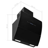 Wall Mounted Range Hood Stainless Steel 756 m?/h 60 cm Black