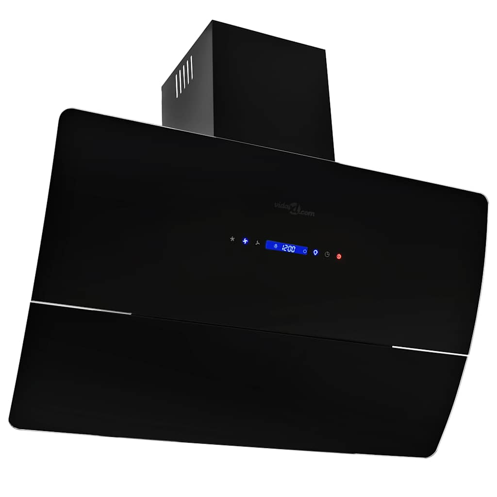 Wall Mounted Range Hood Stainless Steel 756 m?/h 90 cm Black