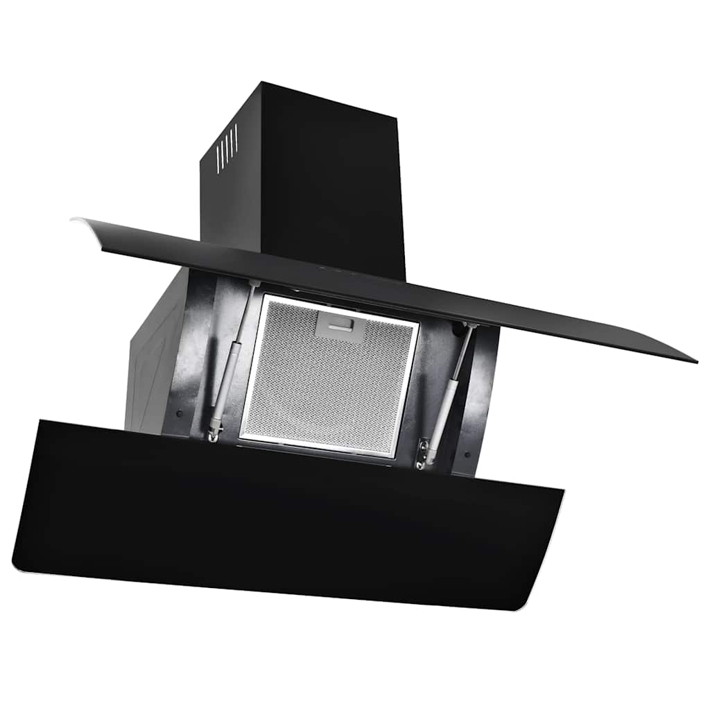 Wall Mounted Range Hood Stainless Steel 756 m?/h 90 cm Black