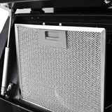 Wall Mounted Range Hood Stainless Steel 756 m³/h 90 cm Black - Rear View