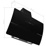 Wall Mounted Range Hood Stainless Steel 756 m?/h 90 cm Black