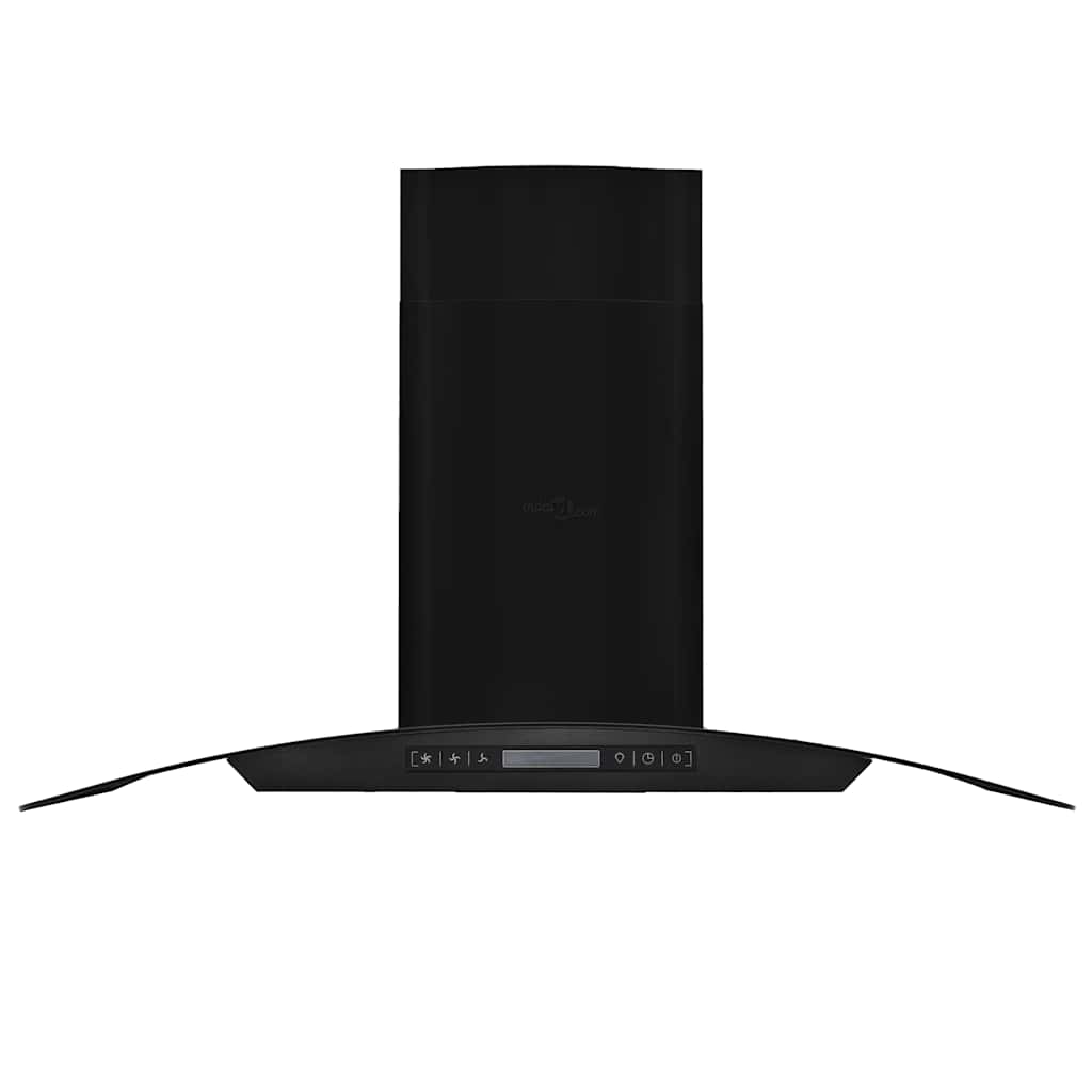 Wall Mounted Range Hood Stainless Steel 756 m³/h 90 cm Black