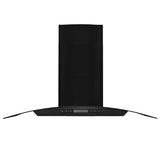 Wall Mounted Range Hood Stainless Steel 756 m³/h 90 cm Black - Front View