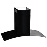 Wall Mounted Range Hood Stainless Steel 756 m³/h 90 cm Black - Side View