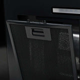 Wall Mounted Range Hood Stainless Steel 756 m³/h 90 cm Black - Low Angle