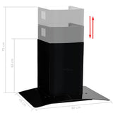 Wall Mounted Range Hood Stainless Steel 756 m³/h 60 cm Black - 45-Degree Angle