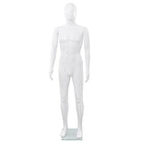 Full Body Male Mannequin with Glass Base Glossy White 185 cm