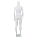 Full Body Male Mannequin with Glass Base Glossy White 185 cm - Top-Down View