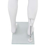 Full Body Male Mannequin with Glass Base Glossy White 185 cm - Rear View
