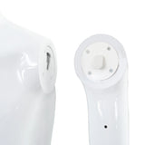 Full Body Male Mannequin with Glass Base Glossy White 185 cm - Low Angle