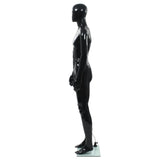 Full Body Male Mannequin with Glass Base Glossy Black 185 cm - Side View