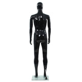 Full Body Male Mannequin with Glass Base Glossy Black 185 cm - Top-Down View