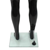 Full Body Male Mannequin with Glass Base Glossy Black 185 cm - Rear View