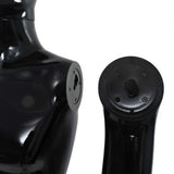 Full Body Male Mannequin with Glass Base Glossy Black 185 cm - Low Angle