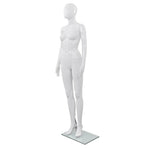 Full Body Female Mannequin with Glass Base Glossy White 175 cm