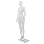 Full Body Female Mannequin with Glass Base Glossy White 175 cm