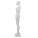 Full Body Female Mannequin with Glass Base Glossy White 175 cm - Side View
