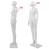 Full Body Female Mannequin with Glass Base Glossy White 175 cm