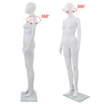 Full Body Female Mannequin with Glass Base Glossy White 175 cm