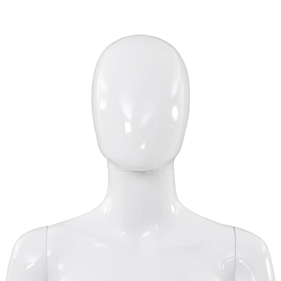 Full Body Female Mannequin with Glass Base Glossy White 175 cm