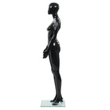 Full Body Female Mannequin with Glass Base Glossy Black 175 cm - Side View